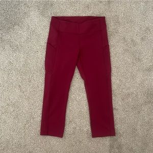 Lululemon Cropped Leggings | Size 8 | Maroon | Size 8